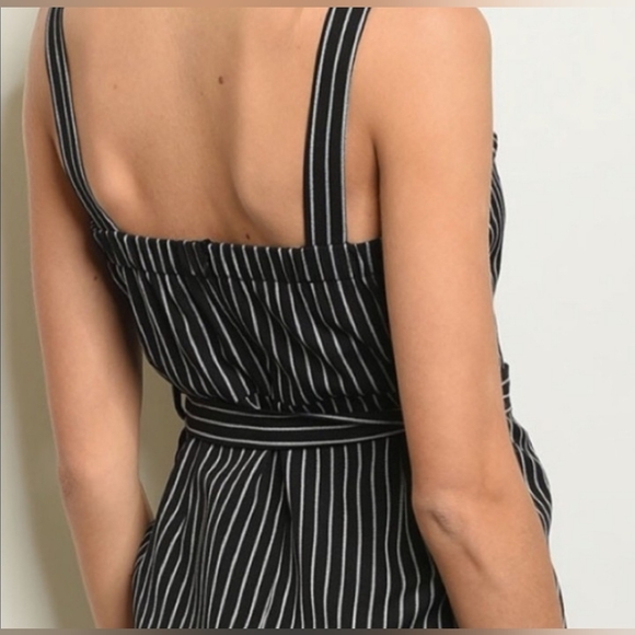 Black Striped belted sleeveless dress - Picture 9 of 12